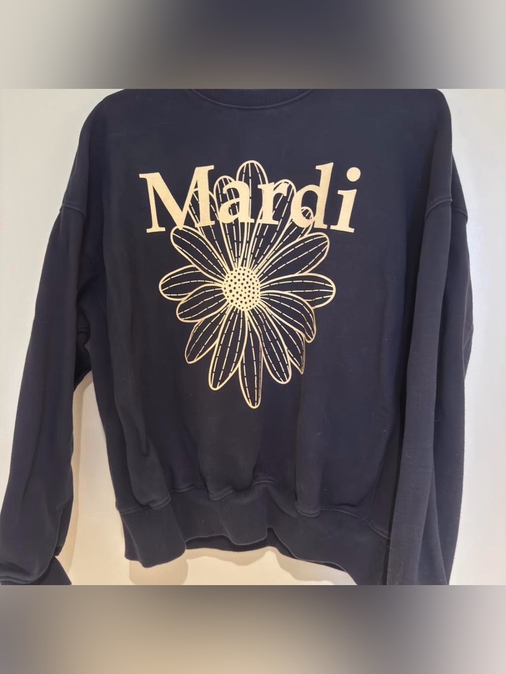 Floral Graphic Crewneck Sweatshirt - Black/Cream